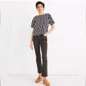 NWT Madewell Navy and White Polka Dot Blouse